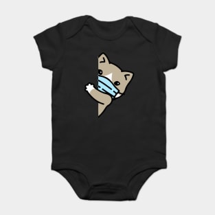 cute funny cat kitten face mask coronavirus covid 19 Baby Bodysuit